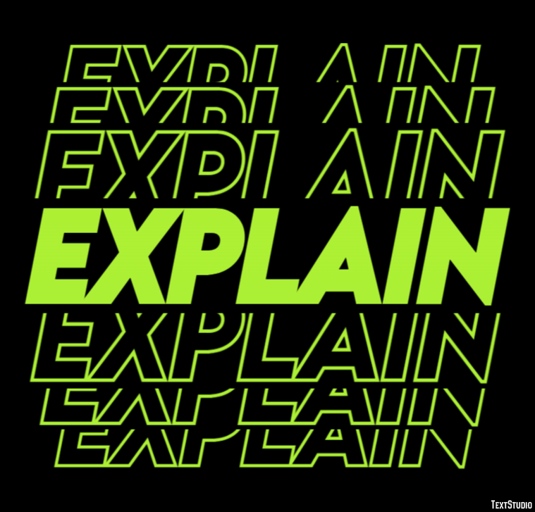 Explain Эффект текста