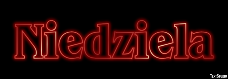 Niedziela Efekt tekstowy