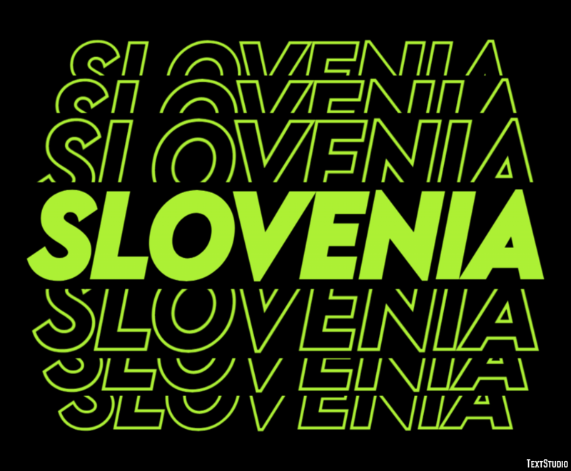 Slovenia Text effect