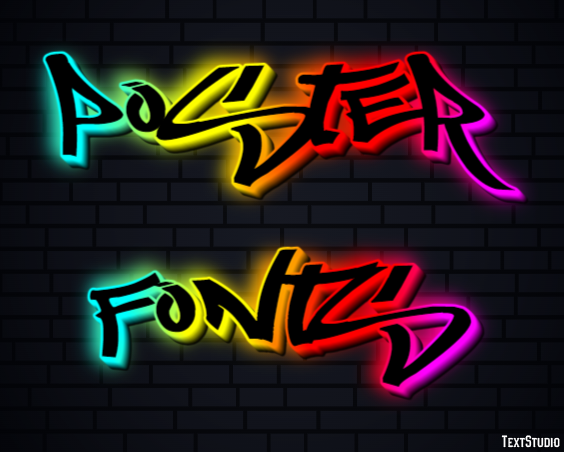 Poster Fonts Efeito de texto