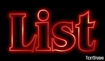 List Text effect