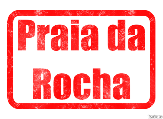 Praia da Rocha Efekt tekstowy