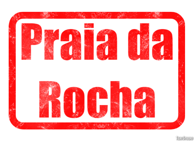 Praia da Rocha Efeito de texto