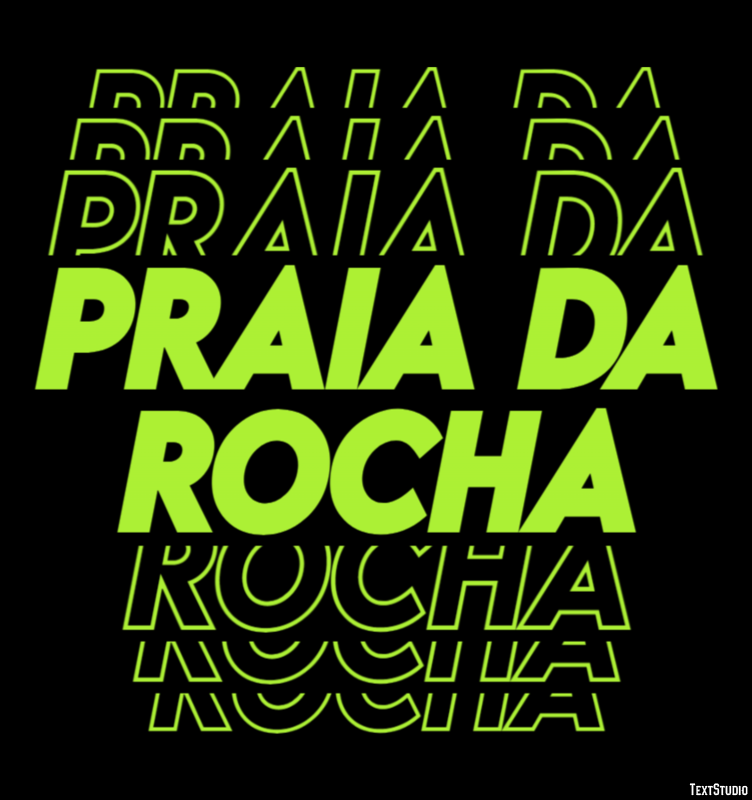 Praia da Rocha Efekt tekstowy