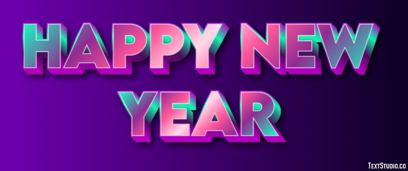 Happy New Year Efekt tekstowy