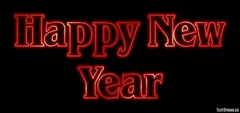 Happy New Year Efekt tekstowy