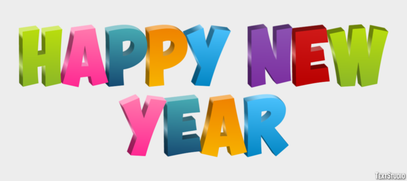 Happy New Year Efekt tekstowy