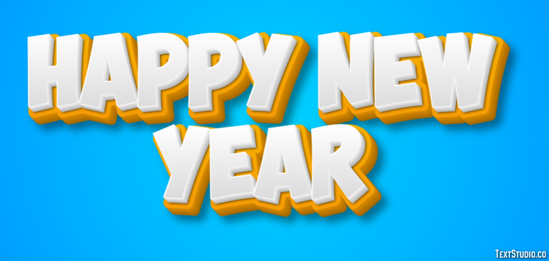 Happy New Year Efekt tekstowy