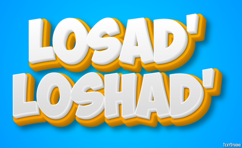 лошадь loshad’ Эффект текста