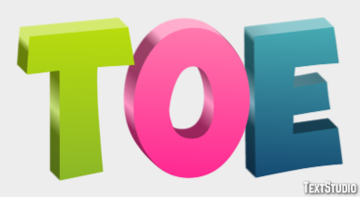 Toe Text effect