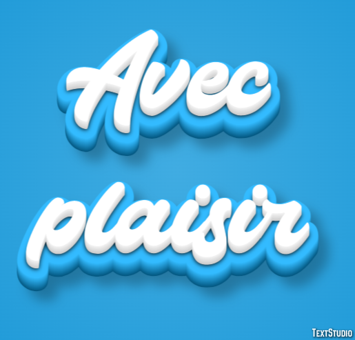 Avec plaisir Effetto testo