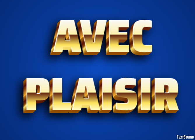 Avec plaisir Effet de Texte