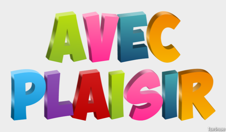 Avec plaisir Effet de Texte