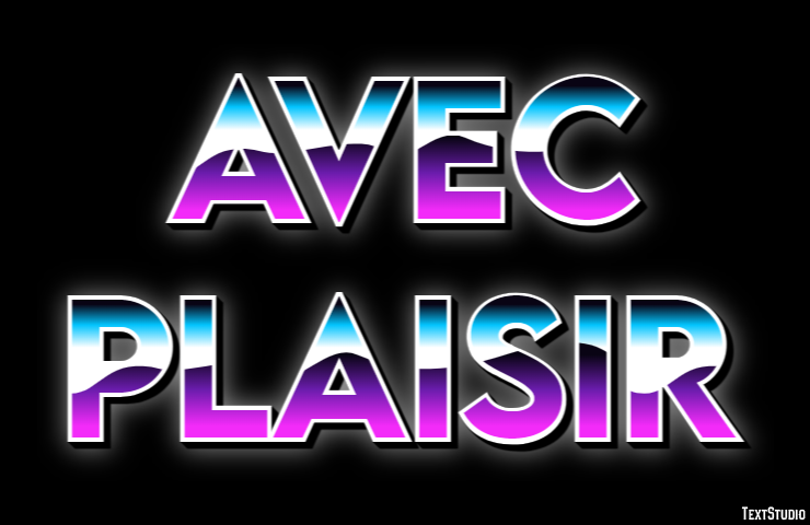 Avec plaisir Effetto testo