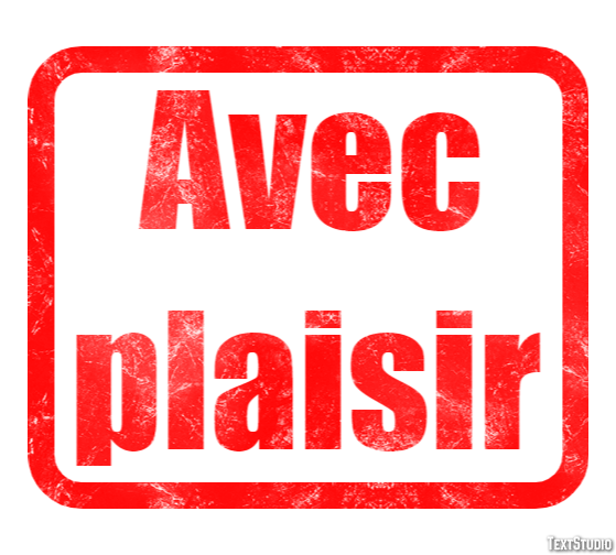 Avec plaisir Effetto testo