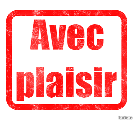 Avec plaisir Effet de Texte