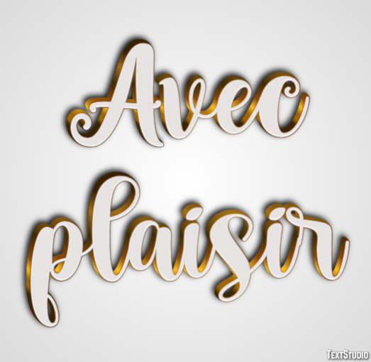 Avec plaisir Effet de Texte