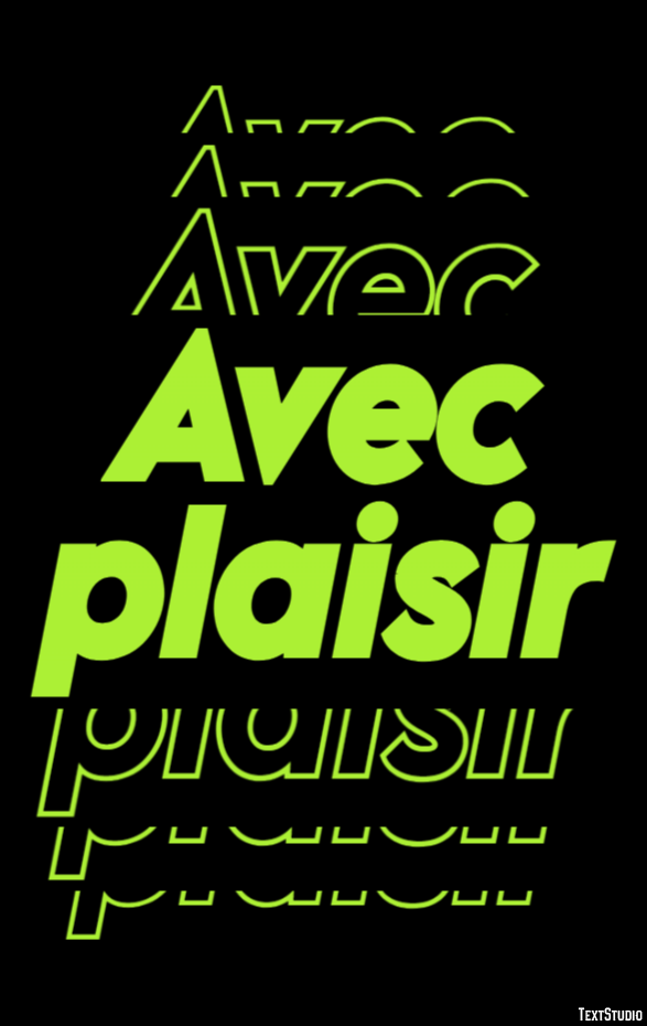 Avec plaisir Effetto testo