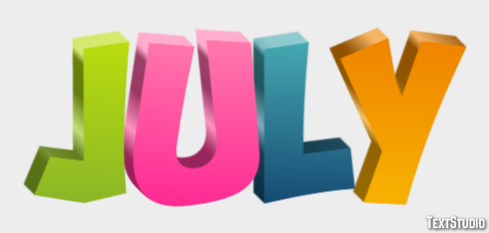 July Effetto testo