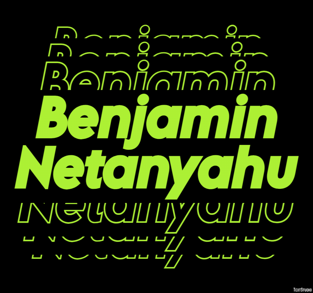 Benjamin Netanyahu Text Effect