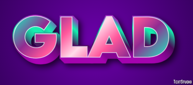 Glad Text Effect