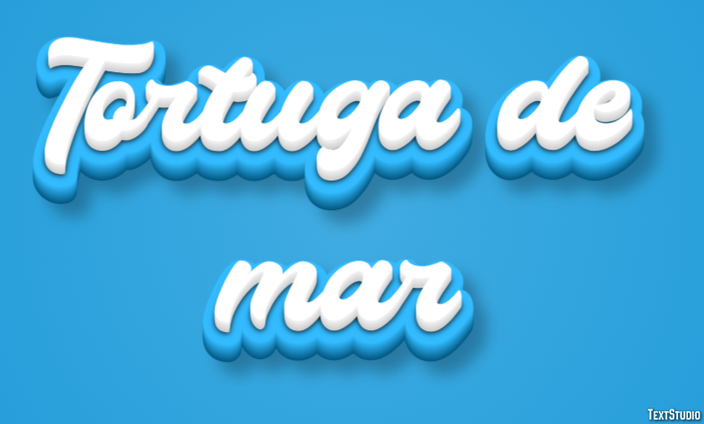 Tortuga de mar Efecto de Texto
