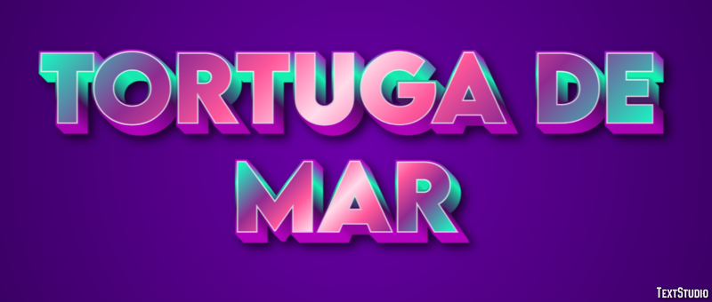 Tortuga de mar Efecto de Texto