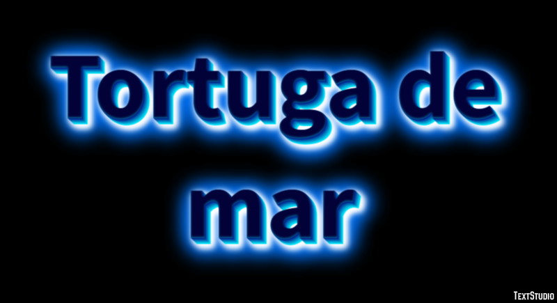 Tortuga de mar Efecto de texto