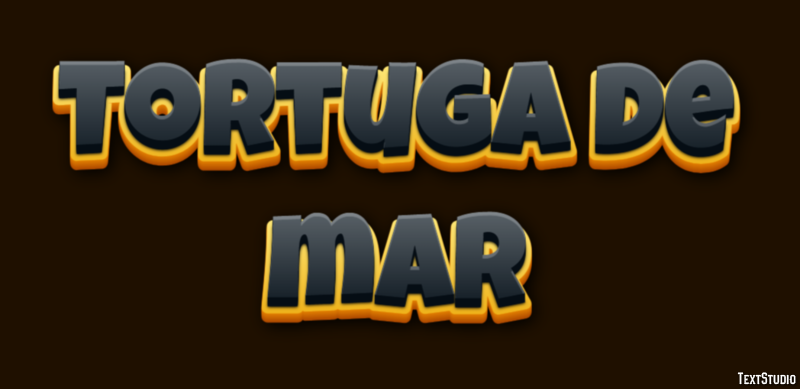 Tortuga de mar Efecto de Texto