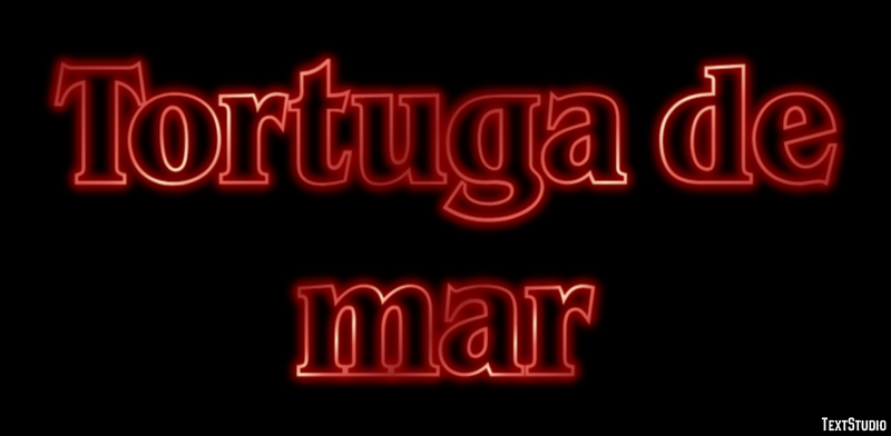 Tortuga de mar Efecto de Texto