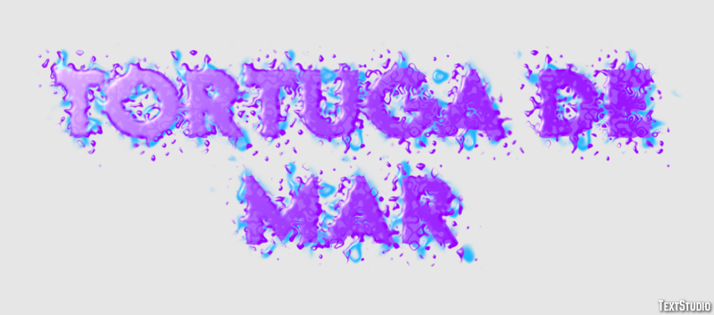 Tortuga de mar Efecto de Texto