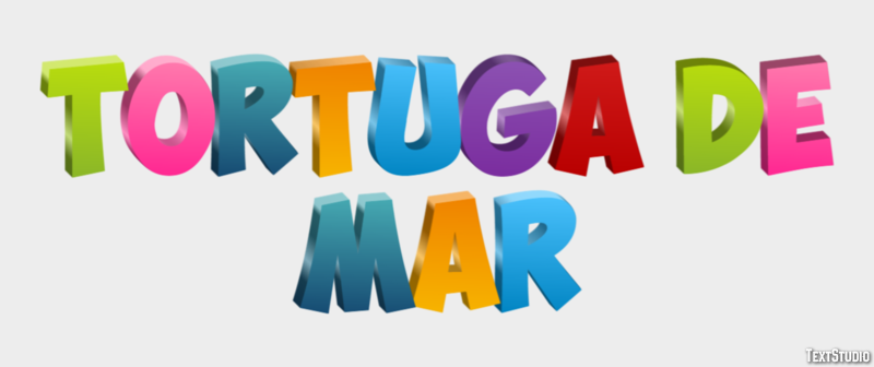 Tortuga de mar Efecto de Texto