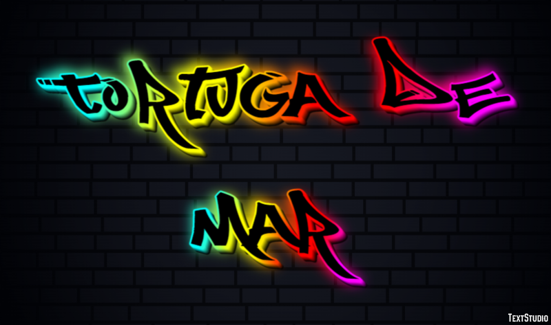Tortuga de mar Efecto de texto
