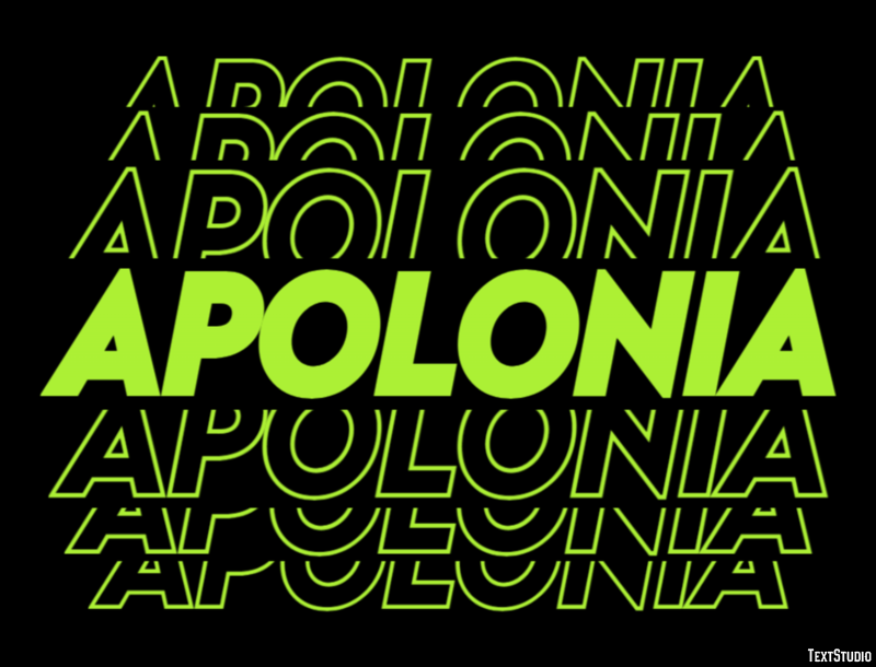 Apolonia Effetto testo