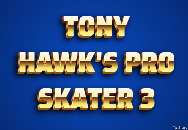 Tony Hawk's Pro Skater 3 テキスト効果