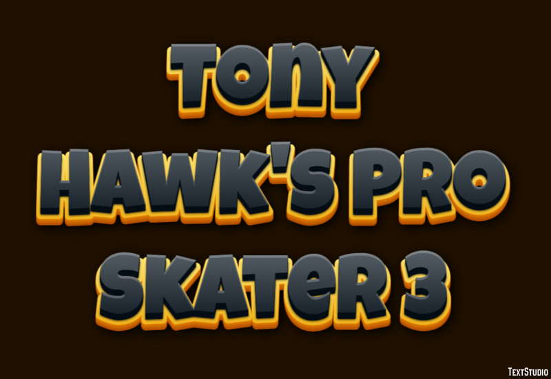 Tony Hawk's Pro Skater 3 テキスト効果