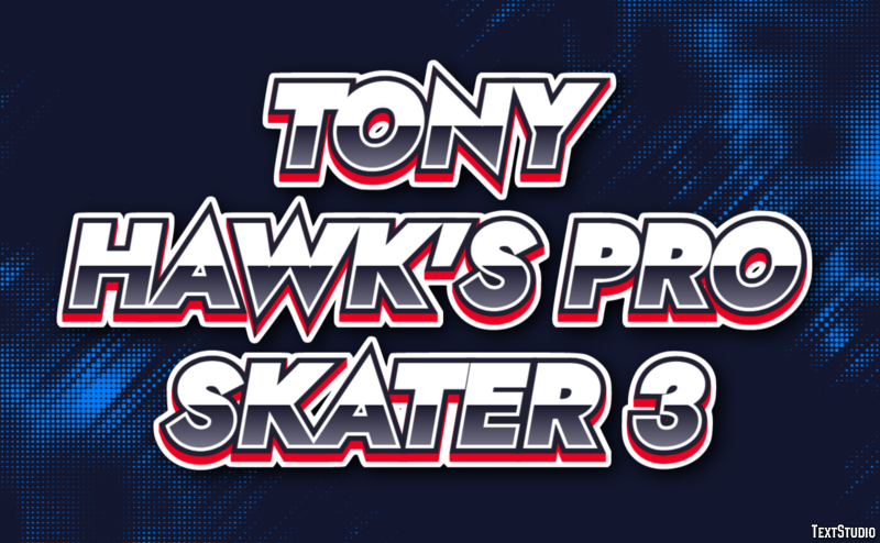 Tony Hawk's Pro Skater 3 Efecto de Texto
