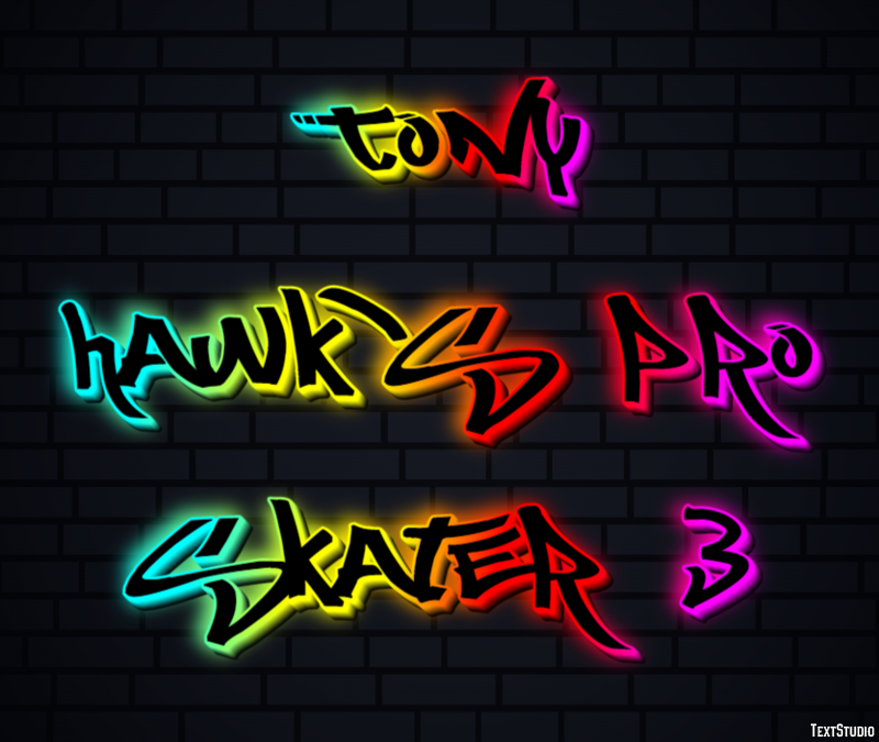 Tony Hawk's Pro Skater 3 Tekst Effect
