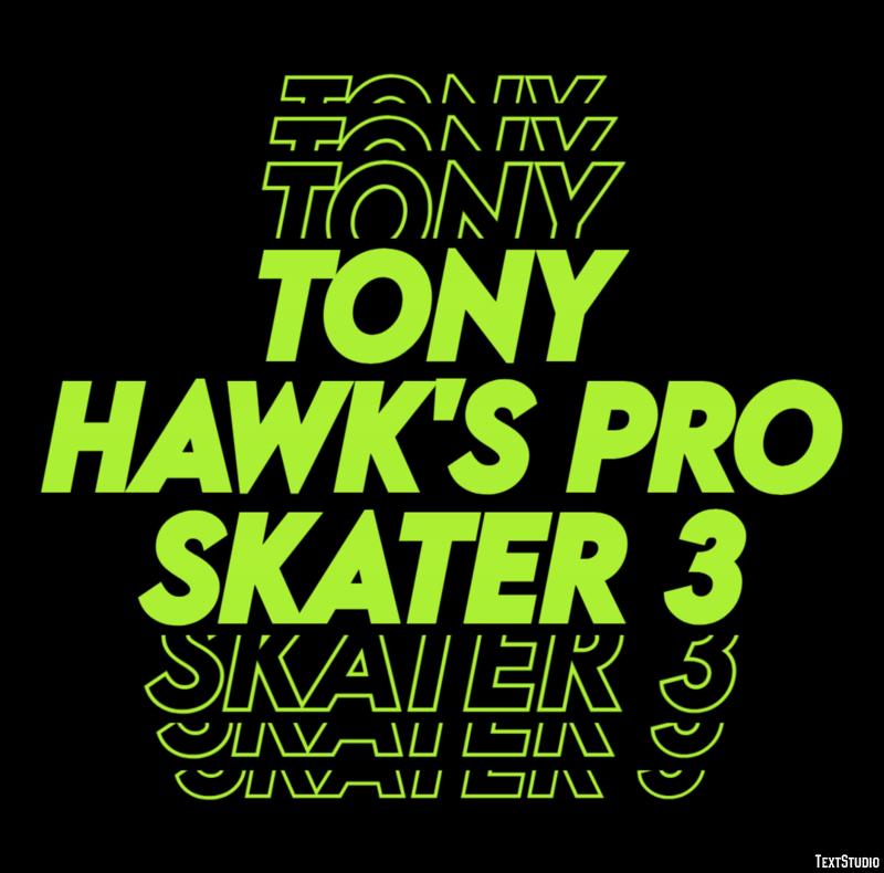 Tony Hawk's Pro Skater 3 Efecto de Texto