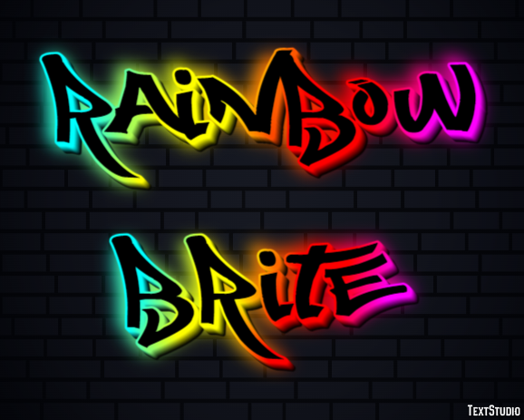 Rainbow Brite Эффект текста