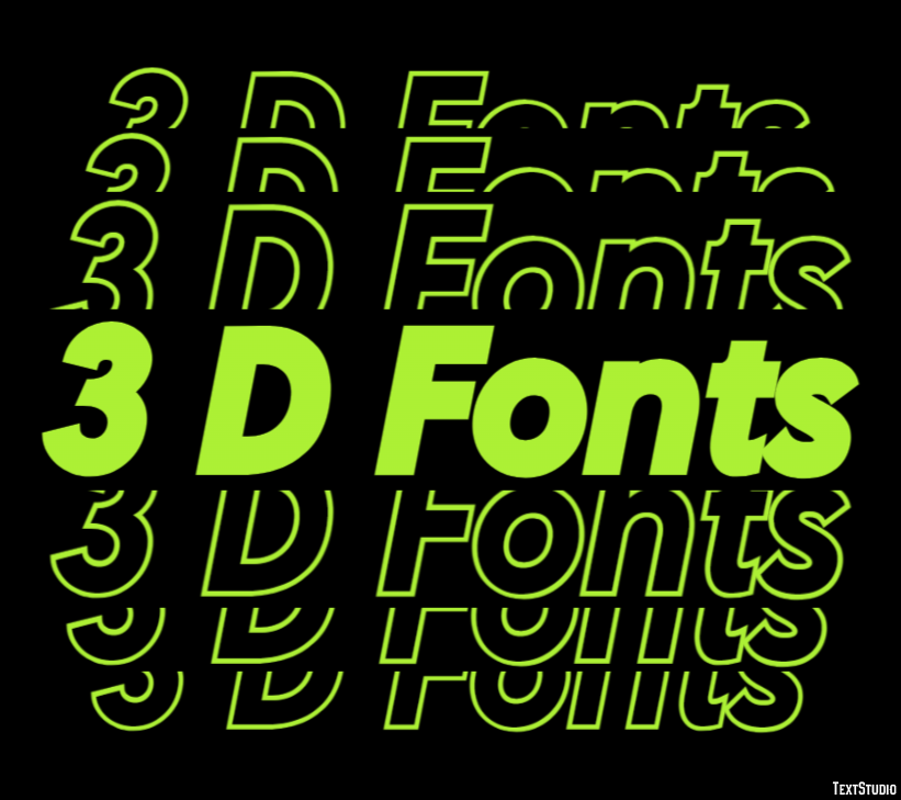 3 D Fonts テキスト効果