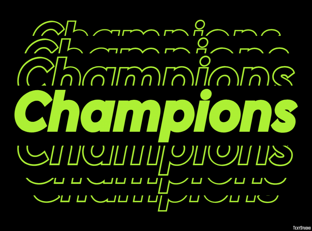 Champions Tekst Effect
