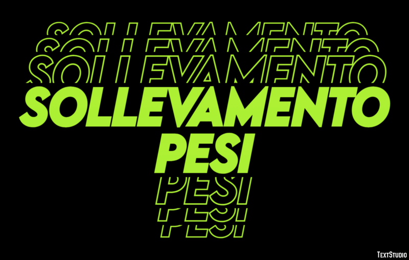 Sollevamento pesi Effetto testo