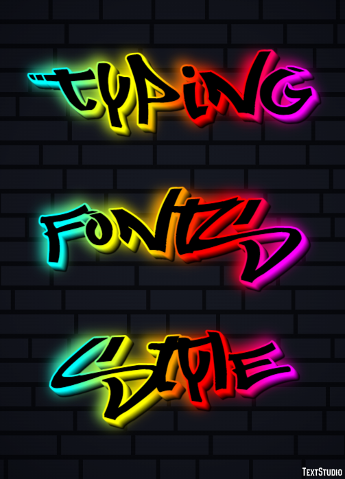 Typing Fonts Style Efekt tekstowy