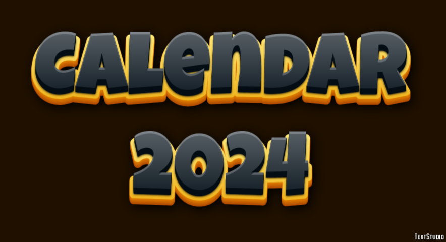 Calendar 2024 Effetto testo