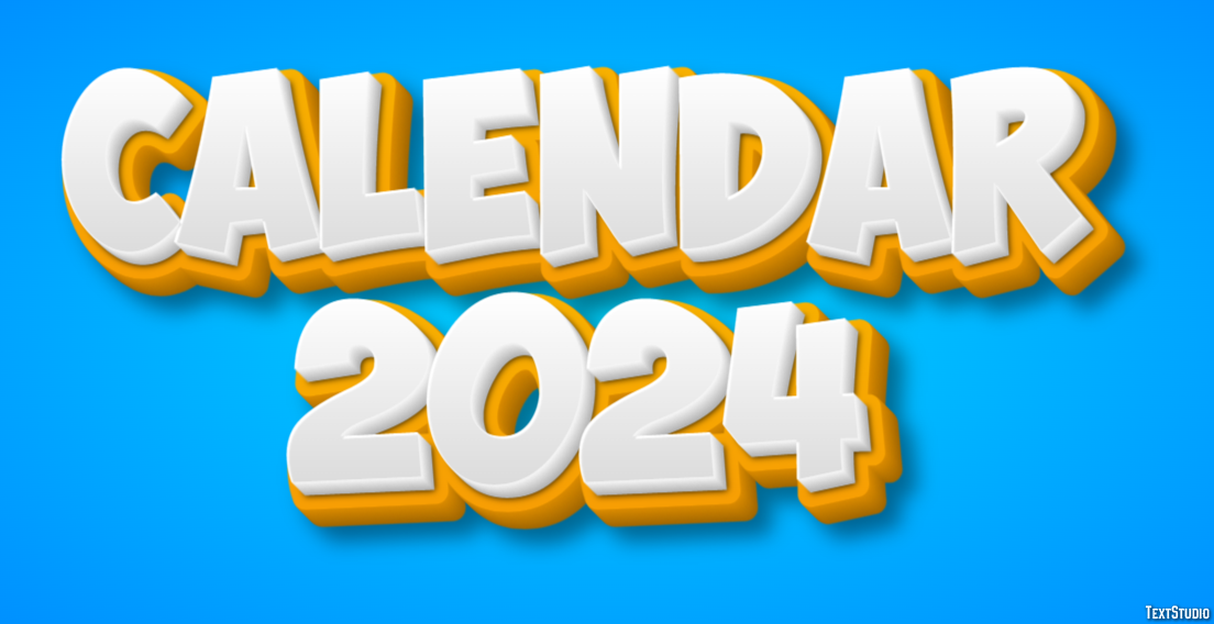 Calendar 2024 Effetto testo