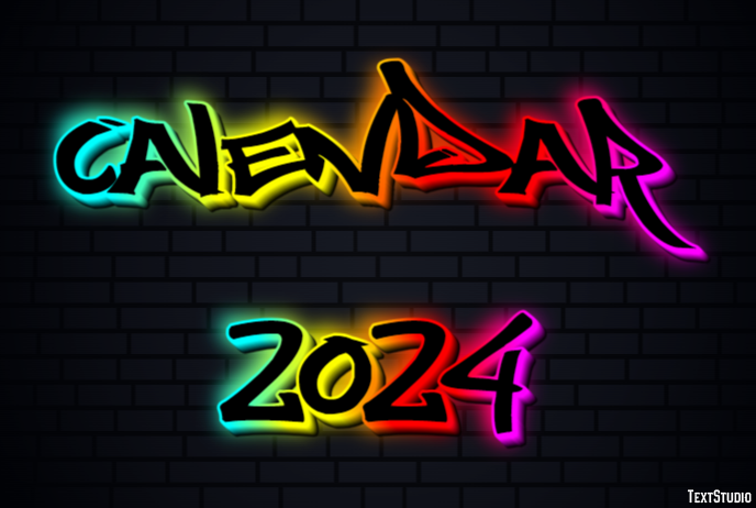 Calendar 2024 Effetto testo