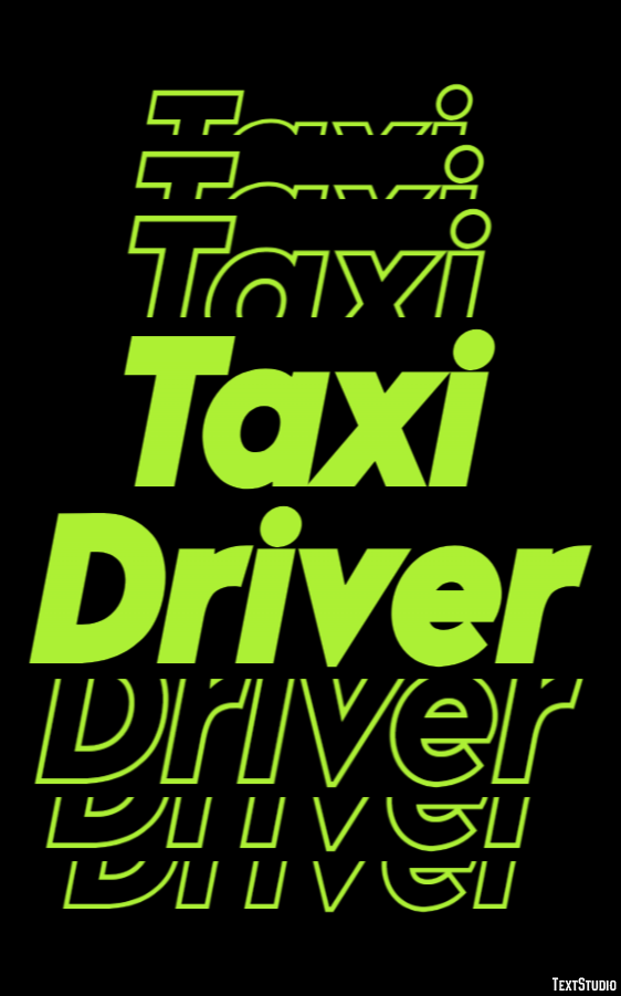 Taxi Driver Tekst Effect