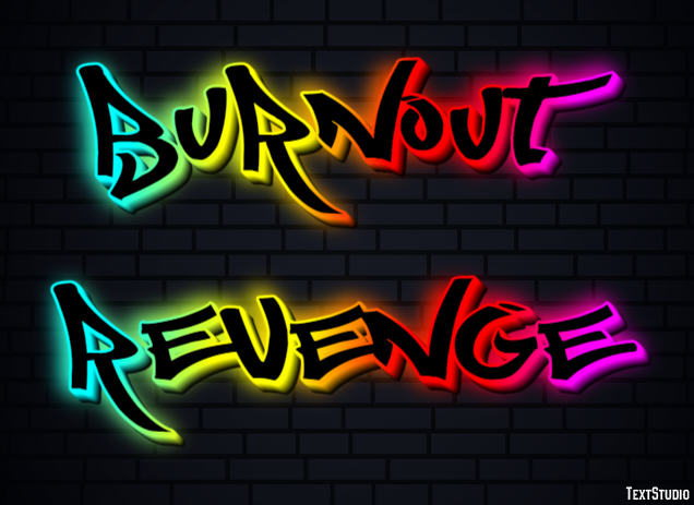 Burnout Revenge Efecto de Texto