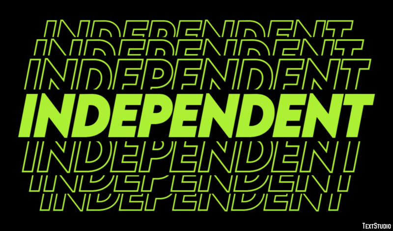 Independent Efekt tekstowy